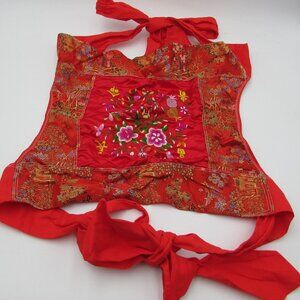 Red Embroidered Kimono Obi Type Asian Belt Wrap
